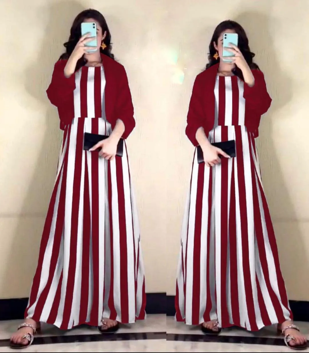 2 Pcs Women's Stitched Silk Printed Maxi Suit