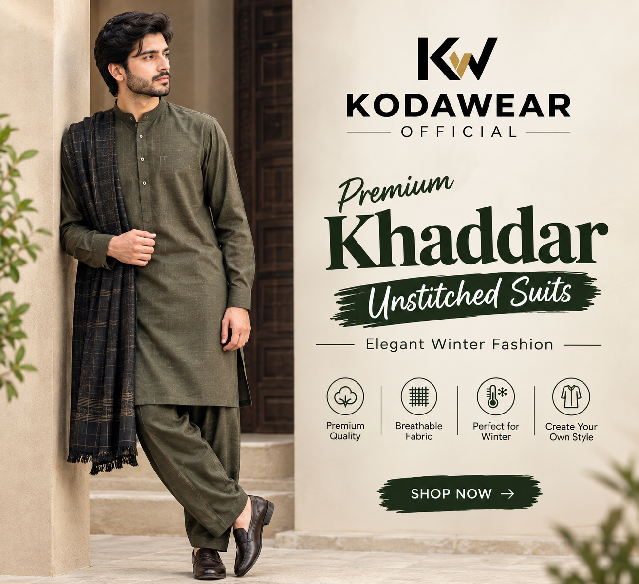 Khaddar Royale Unstitched Suit 4.5M– Winter Collection